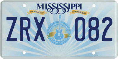 MS license plate ZRX082