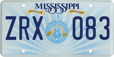 MS license plate ZRX083