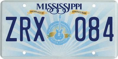 MS license plate ZRX084