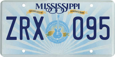 MS license plate ZRX095