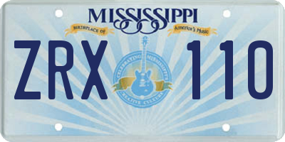 MS license plate ZRX110