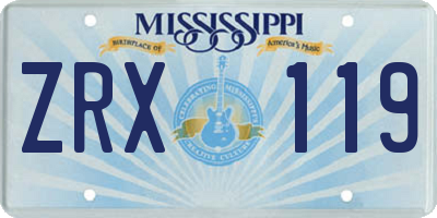 MS license plate ZRX119