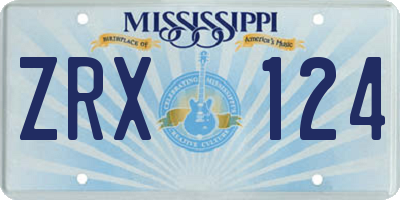 MS license plate ZRX124
