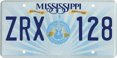 MS license plate ZRX128