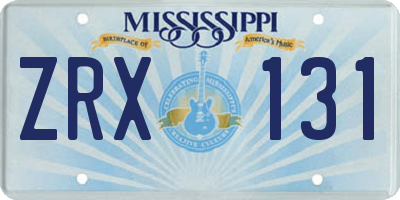 MS license plate ZRX131