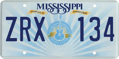 MS license plate ZRX134