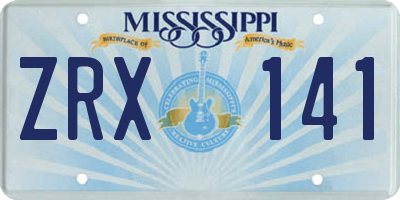 MS license plate ZRX141
