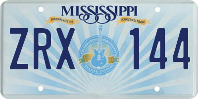 MS license plate ZRX144