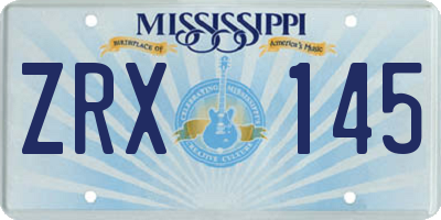 MS license plate ZRX145