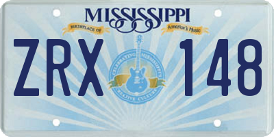 MS license plate ZRX148