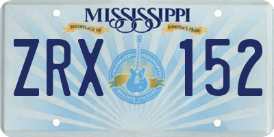 MS license plate ZRX152