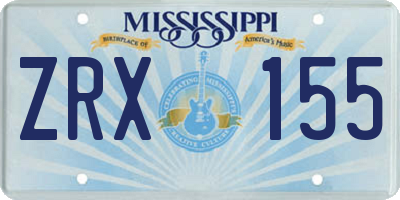 MS license plate ZRX155