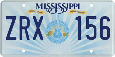 MS license plate ZRX156