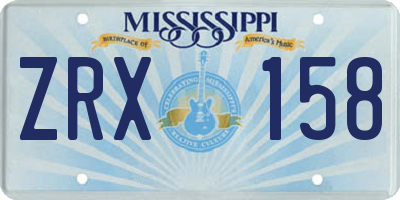 MS license plate ZRX158