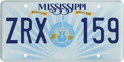 MS license plate ZRX159