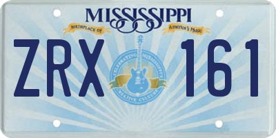 MS license plate ZRX161