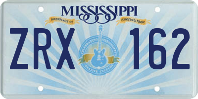 MS license plate ZRX162