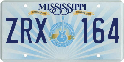 MS license plate ZRX164