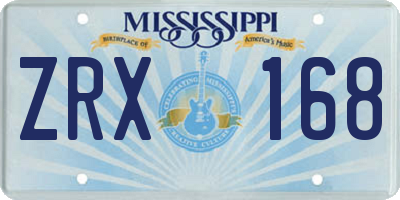 MS license plate ZRX168