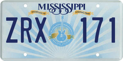 MS license plate ZRX171