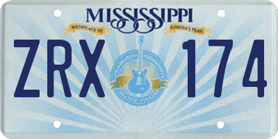 MS license plate ZRX174