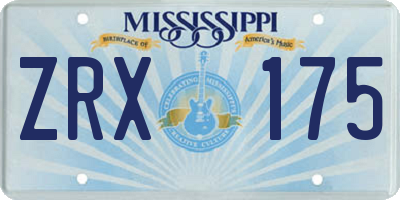 MS license plate ZRX175