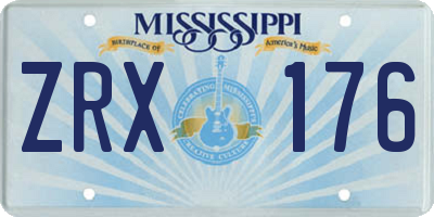 MS license plate ZRX176