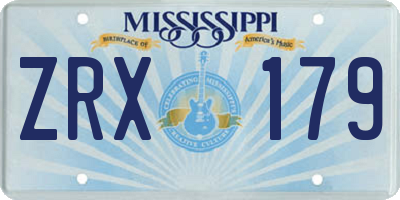 MS license plate ZRX179