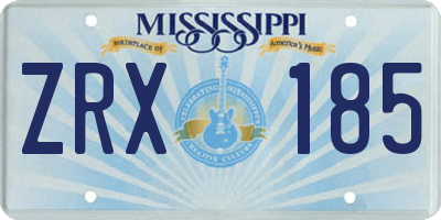 MS license plate ZRX185