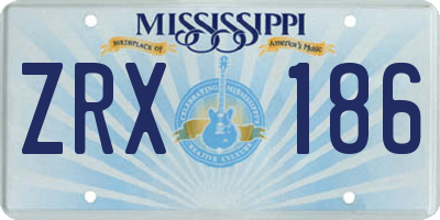 MS license plate ZRX186