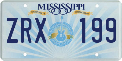 MS license plate ZRX199