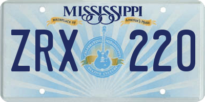 MS license plate ZRX220