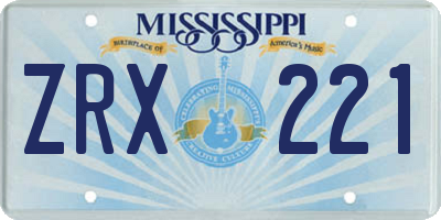 MS license plate ZRX221