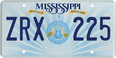 MS license plate ZRX225