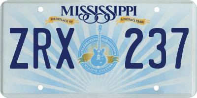 MS license plate ZRX237