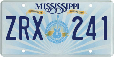 MS license plate ZRX241