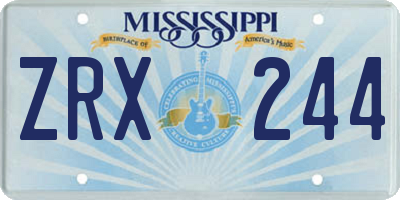 MS license plate ZRX244