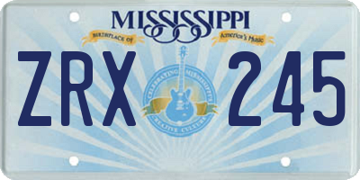 MS license plate ZRX245