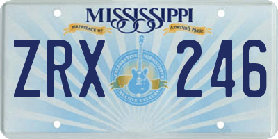 MS license plate ZRX246