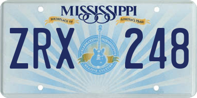 MS license plate ZRX248