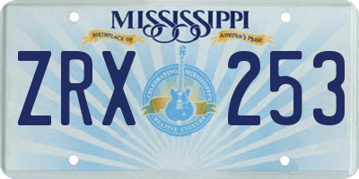 MS license plate ZRX253