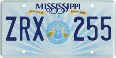 MS license plate ZRX255