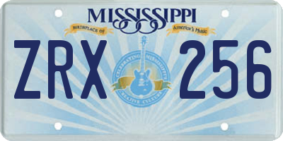 MS license plate ZRX256