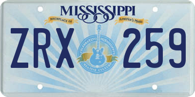MS license plate ZRX259