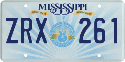 MS license plate ZRX261