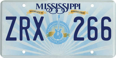 MS license plate ZRX266