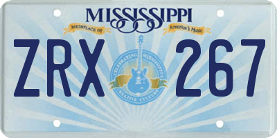 MS license plate ZRX267