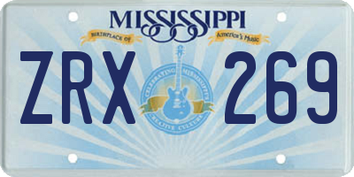 MS license plate ZRX269