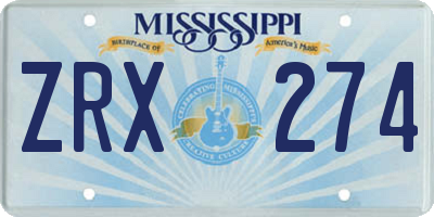 MS license plate ZRX274