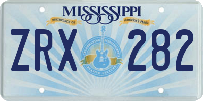 MS license plate ZRX282